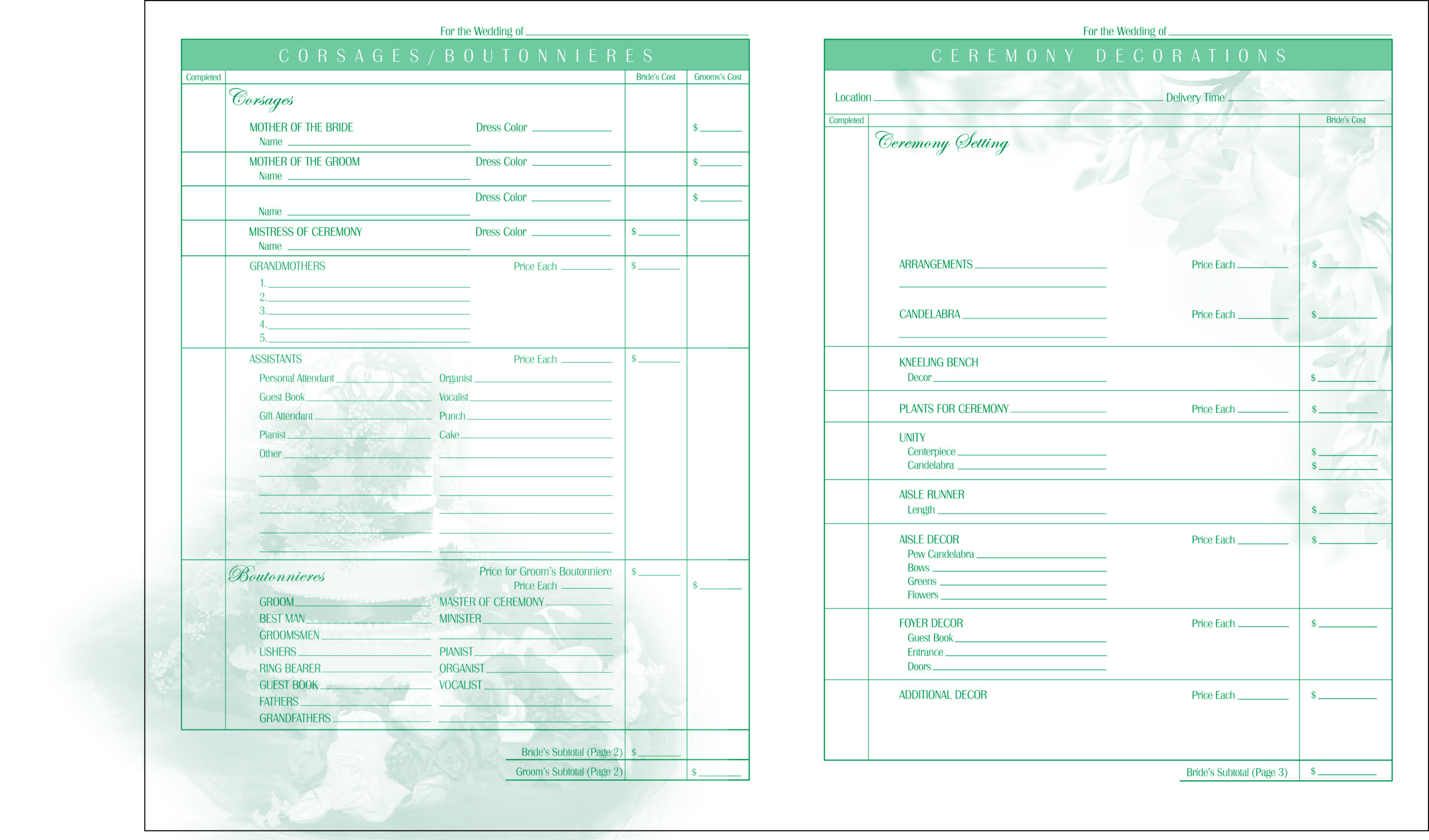 Deluxe Wedding Form OF0605 - Image 2