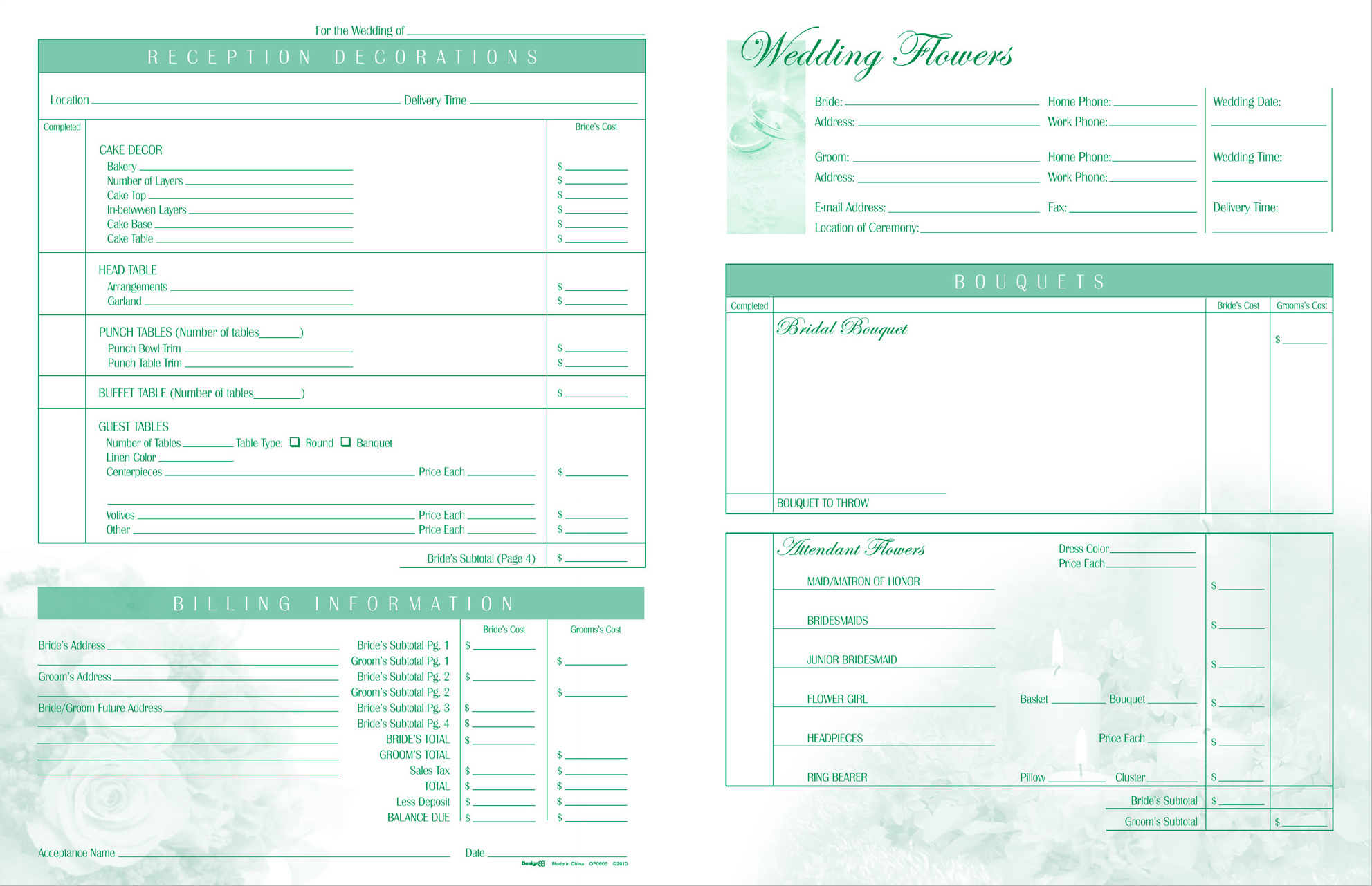 Deluxe Wedding Form OF0605 - Image 3